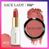 Bộ trang điểm SACE LADY son môi lì bền màu 5 màu + phấn má hồng - INTL