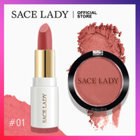 Bộ trang điểm SACE LADY son môi lì bền màu 5 màu + phấn má hồng - INTL