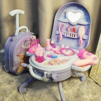 Bộ trang điểm trẻ em cho bé gái từ 3-6 tuổi, mỹ phẩm giả không độc hại, bộ đồ chơi bàn trang điểm công chúa đầy đủ