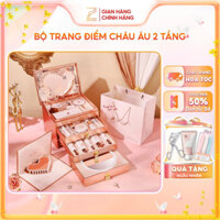 Bộ Trang Điểm Tuần Lộc 3 Tầng Cao Cấp- Set Makeup Đầy Đủ Son Phấn- Quà Tặng 8/3, Sinh Nhật Bạn Gái Kèm Túi Và Thiệp Xinh
