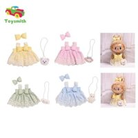 Bộ trang phục búp bê Toysmith kèm phụ kiện tóc, váy kẻ sọc và váy cho búp bê 38cm