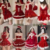 Bộ trang phục Giáng sinh ông già Noel, bộ cosplay cô gái thỏ, bộ trang phục ông già Noel đầy đủ RNIW