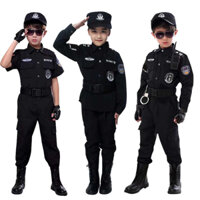 Bộ trang phục Halloween trẻ em, trang phục cảnh sát trẻ em bộ 5 món, trang phục cảnh sát ngắn tay