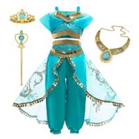 Bộ Trang Phục Hóa Trang Công Chúa Jasmine Gồm Áo + Quần + Băng Cài Đầu TSBBE51