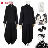 Bộ Trang Phục Hóa Trang jujutsu kaisen Gồm Áo Sơ Mi + Quần Giả + Bông Tai + Hình Xăm Màu Xanh Dương / Đen Cho Nam / Nữ