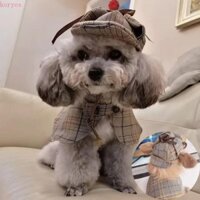 Bộ trang phục thám tử thú cưng KORYES, Thú cưng không tay ngộ nghĩnh Sherlock Holmes Áo choàng, Đồ dùng cho thú cưng Quyến rũ Đẹp trai Chó mát mẻ Trang phục Halloween Puppy