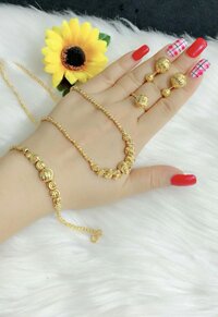 Bộ trang sức 4 món kiểu bi mạ vàng 18k - SIZE 50