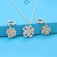 Bộ trang sức bạc - Dây chuyền & bông tai nữ đẹp hình chong chóng xoay BTS0039 - Trang Sức TNJ