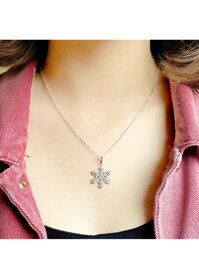 Bộ trang sức bạc hình Bông Tuyết pha lê lấp lánh BTS.HT.B - Dây chuyền
