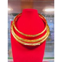 Bộ trang sức cưới 3 kiềng cưới cô dâu chạm rồng phụng mạ vàng 24 siêu chuẩn - có tặng hộp khi mua kiềng