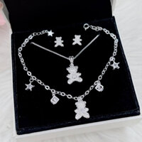 bộ trang sức gấu panda , bạc ta - TÂN BẠC STORE