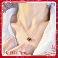 Bộ Trang Sức 🍁 Mặt dây chuyền Và Bông Tai Hình Chiếc Lá Phong Đỏ 🍁 bạc 925