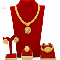 Bộ trang sức nữ Dubai Vàng Trung Đông Cô dâu Vòng cổ cưới Bông tai Vòng tay Bộ bốn mảnh
