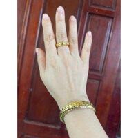 bộ trang sức vòng tay và nhẫn bằng đồng không phai