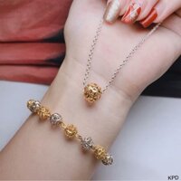 BỘ TRANG SỨC XI VÀNG NỮ BẠC ITALY CAO CẤP 925 KHÔNG PHAI MÀU