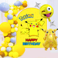 Bộ trang trí sinh nhật happy birthday pokemon - Sét bong bóng trang trí tiệc thôi nôi, đầy tháng cho trẻ