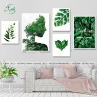 Bộ tranh canvas CÔ GÁI RỪNG XANH SIÊU ĐẸP ẤN TƯỢNG TRANH TRÍ NỘI THẤT