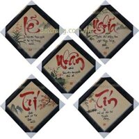 Bộ tranh chữ thư pháp nhân lễ nghĩa trí tín