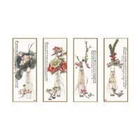 Bộ tranh dán tường HD Tứ bình HUD0112 KT 30 x 80 cm x 4 bức