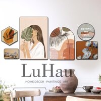 Bộ tranh dán tường LuHau Beyond the veil hình khối kết hợp phong cách Minimalism Nodric chất liệu in Hàn Quốc