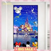 Bộ Tranh Đính Đá 5d diy Hình Chuột mickey disneyland Kích Thước 50x80cm Để Trang Trí Nhà