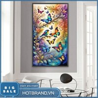 Bộ Tranh Đính Đá 5d Tự Làm Hình Bướm Kích Thước 40x70cm