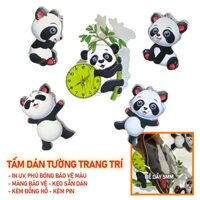 Bộ tranh đồng hồ dán tường - GẤU TRÚC - Trang trí nhà cửa