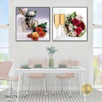 Bộ Tranh Hoa Hồng Và Rượu Vang – DA0279