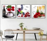 Bộ Tranh Hoa Hồng Và Rượu Vang – DA0309