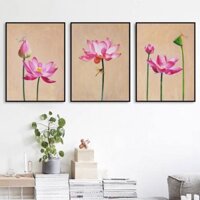 Bộ tranh hoa sen trang trí tường