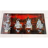 Bộ tranh khảm cừ Phúc - Lộc - Thọ 4 tấm size 60x120cm ốc nổi thích hợp trang trí, làm quà tặng,...