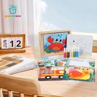 Bộ tranh nghệ thuật nước cát Đồ chơi đầy màu sắc 10 thẻ hai mặt Kỹ năng vận động tinh cho bữa tiệc bé gái đi học trẻ em