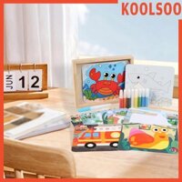 Bộ tranh nghệ thuật nước cát Đồ chơi đầy màu sắc 10 thẻ hai mặt Kỹ năng vận động tinh cho bữa tiệc bé gái đi học trẻ em