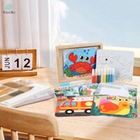 Bộ tranh nghệ thuật nước cát Đồ chơi đầy màu sắc 10 thẻ hai mặt Kỹ năng vận động tinh cho bữa tiệc bé gái đi học trẻ em