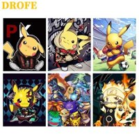 Bộ Tranh Sơn Dầu 40x50cm Hình Pikachu DIY