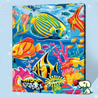 Bộ Tranh Sơn Dầu 40x50cm S1 E145 Many FishO4050