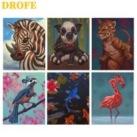 Bộ Tranh Sơn Dầu Tự Làm Hình Động Vật Dễ Thương, Kích Thước 40x50cm