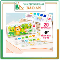 BỘ TRANH TẬP TÔ MÀU NƯỚC CHO BÉ DELI - Kèm màu nước và cọ - Rừng Xanh/ Đại Dương