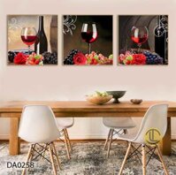 Bộ Tranh Treo Phòng Ăn Hoa Hồng, Nho Và Rượu Vang – DA0258