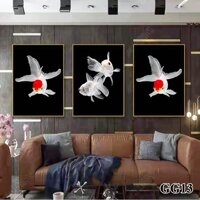 Bộ tranh treo tường phong thủy trang trí nội thất hiện đại đẹp và giá rẻ - GG13,180x90CM60x90x3bức
