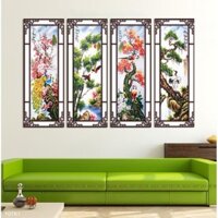 Bộ tranh tứ bình Xuân Hạ Thu Đông decor phòng khách trang trí phòng thờ SP12