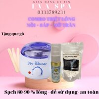 Bộ triệt lông tại nhà Nồi Nấu Sáp Wax Lông Pro Wax 100 + 100g Sáp Và Mỡ Trăn- Tặng que wax