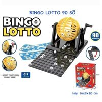 Bộ Trò Chơi Loto Bingo 90 Số - Lồng Quay Số, 90 Bi Số, 12 Tờ Dò