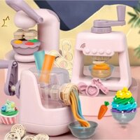 Bộ trò chơi nhà bếp đầy màu sắc, Đồ dùng nhà bếp, Chơi giả vờ, Đồ chơi giáo dục cho trẻ em, Máy làm kem, Burger mì