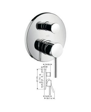 Bộ trộn bồn tắm âm tường Hafele Starck 589.29.673