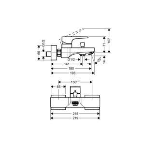 Bộ trộn bồn tắm Hafele Metropol 589.50.513