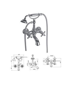 Bộ trộn bồn tắm Hafele Victoria 589.10.153