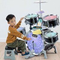 Bộ trống Jazz  cỡ lớn cho bé nhiều chức năng, Bộ 5 trống Jazz có đèn cỡ lớn cho bé,bộ trống đồ chơi