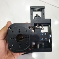 bộ trục xoay góc dùng động cơ mặt bích 60mm vít me phi 8 bước 1 hành trình góc 10mm thông lỗ 20