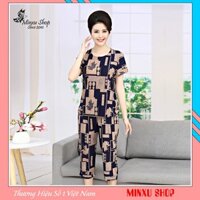 Bộ Trung Niên Mặc Nhà, Bộ Ngủ Vải Lanh Lạnh (Thun Lạnh) Mát Lịm, Dáng Áo Ngắn Tay Quần Lửng Sang Trọng Lịch Sự Mã GTL